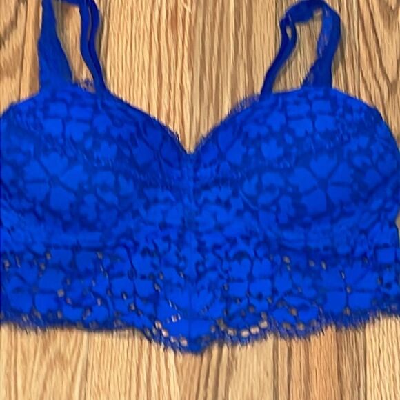 PINK Lace Push Up Bralette, bright blue, XS - Picture 2 of 7